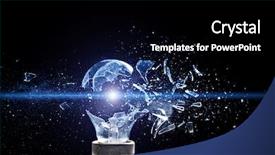  Presentation with electric resistive circuits - Colorful slides enhanced with up image of electric bulb backdrop and a black colored foreground