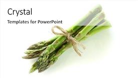  Presentation with extreme - PPT theme featuring up image of fresh asparagus background and a white colored foreground