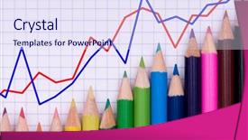  Presentation with colored pencils - PPT layouts featuring up image of multicolor pencils background and a sky blue colored foreground