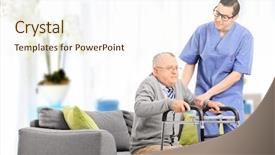  Presentation with nurse law elderly persons - Theme featuring up in a nursing home background and a cream colored foreground