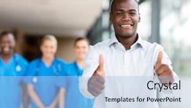  Presentation with giving - PPT theme featuring up in front of medical background and a light blue colored foreground