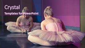  Presentation with ballerina - Presentation design with up in front of mirror background and a tawny brown colored foreground