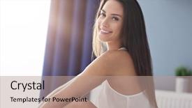  Presentation with woman in maze - Cool new presentation theme with up in her bed fully backdrop and a  colored foreground