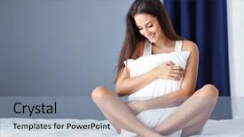  Presentation with bed - Presentation theme featuring up in her bed fully background and a  colored foreground