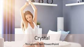  Presentation with bed - Colorful PPT theme enhanced with up in her bed fully backdrop and a  colored foreground