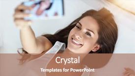  Presentation with selfie - PPT layouts consisting of up in her bed fully background and a  colored foreground
