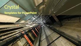  Presentation with tall - Colorful presentation theme enhanced with up inside a tall elevator backdrop and a tawny brown colored foreground