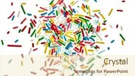  Presentation with candy - Presentation design consisting of up isolated on white background background and a cream colored foreground