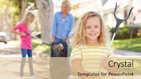  Presentation with ocean litter - Beautiful slide set featuring up litter in suburban street backdrop and a  colored foreground