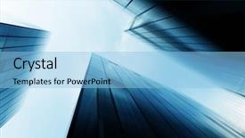  Presentation with modern building - Presentation theme having highrise buildings - up looking modern office building background and a light blue colored foreground