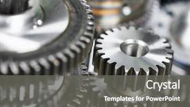  Presentation with gear wheels - Cool new presentation with up metal cog wheels gear backdrop and a gray colored foreground