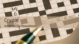  Presentation with puzzle - Slides having up of a crossword puzzle background and a coral colored foreground