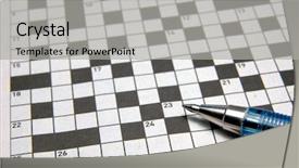  Presentation with pen - Amazing PPT layouts having up of a crossword puzzle backdrop and a light gray colored foreground