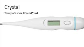  Presentation with close up of digital multimeter - Presentation theme enhanced with up of a digital thermometer background and a  colored foreground