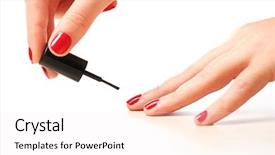  Presentation with nail - Theme enhanced with up of a female hand background and a white colored foreground