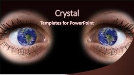  Presentation with earth eye - Presentation enhanced with up of a girl eye background and a wine colored foreground