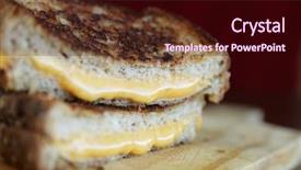  Presentation with cheese - Presentation theme featuring up of a grilled cheese background and a wine colored foreground