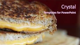  Presentation with cheese plate parmesan cheddar gouda - Presentation theme having up of a grilled cheese background and a  colored foreground