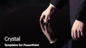  Presentation with black hand - Presentation design featuring up of a hand touching background and a black colored foreground