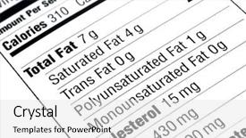  Presentation with fat - Audience pleasing presentation consisting of up of a nutritional label backdrop and a white colored foreground