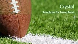  Presentation with football field - Cool new PPT theme with up of a pro football backdrop and a tawny brown colored foreground