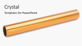  Presentation with baton - Cool new PPT theme with up of a relay baton backdrop and a white colored foreground