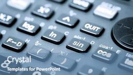  Presentation with scientific - Beautiful PPT theme featuring up of a scientific calculator backdrop and a teal colored foreground