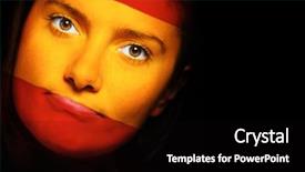  Presentation with flat lay of female sport - Cool new presentation theme with up of a spanish flag backdrop and a black colored foreground