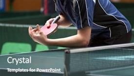  Presentation with sports table tennis - Cool new PPT theme with up of a table tennis backdrop and a gray colored foreground
