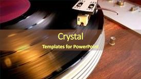  Presentation with vinyl record - Audience pleasing slides consisting of up of a vinyl record backdrop and a tawny brown colored foreground