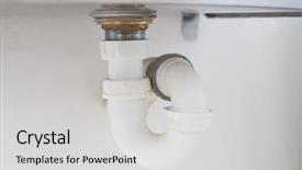  Presentation with drain - Slide set enhanced with siphon sink - close up of a washbasin background and a light gray colored foreground