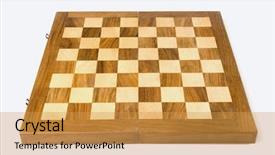 Presentation with close up of a chess - Beautiful PPT theme featuring up of a wooden chess backdrop and a yellow colored foreground