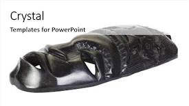  Presentation with close up wooden decking - Amazing theme having up of a wooden mask backdrop and a  colored foreground