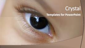  Presentation with child eye - Theme featuring up of a young child background and a coral colored foreground