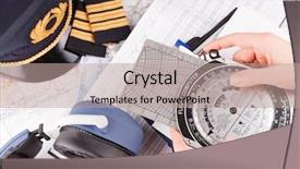  Presentation with airplane pilot - Presentation design with up of an airplane pilot background and a coral colored foreground