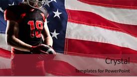  Presentation with american football - Presentation theme having up of an american flag background and a  colored foreground