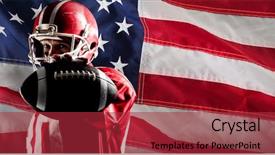  Presentation with american football - Audience pleasing slides consisting of up of an american flag backdrop and a  colored foreground