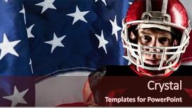  Presentation with american football and helmet on field - Theme consisting of up of an american flag background and a  colored foreground