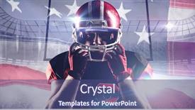  Presentation with american football - Amazing PPT theme having up of an american flag backdrop and a ocean colored foreground