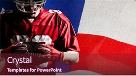  Presentation with american football and helmet on field - PPT layouts featuring up of an american flag background and a  colored foreground