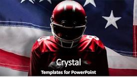  Presentation with american football - Audience pleasing PPT theme consisting of up of an american flag backdrop and a  colored foreground