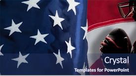  Presentation with american football - Theme consisting of up of an american flag background and a  colored foreground