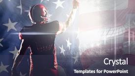  Presentation with american football - Slides with up of an american flag background and a tawny brown colored foreground