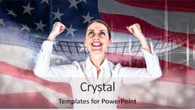  Presentation with american history old flag - Slides having up of an american flag background and a coral colored foreground