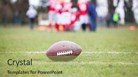  Presentation with football players field - Cool new presentation theme with up of an american football backdrop and a mint green colored foreground