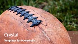  Presentation with american football - Cool new PPT layouts with up of an american football backdrop and a coral colored foreground