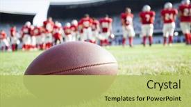  Presentation with football players field - Presentation theme consisting of up of an american football background and a yellow colored foreground