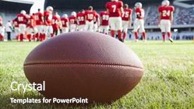  Presentation with football players field - Slide set having up of an american football background and a tawny brown colored foreground