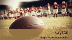  Presentation with football players field - PPT layouts enhanced with up of an american football background and a gold colored foreground