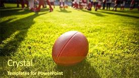  Presentation with football players field - Presentation theme featuring up of an american football background and a tawny brown colored foreground